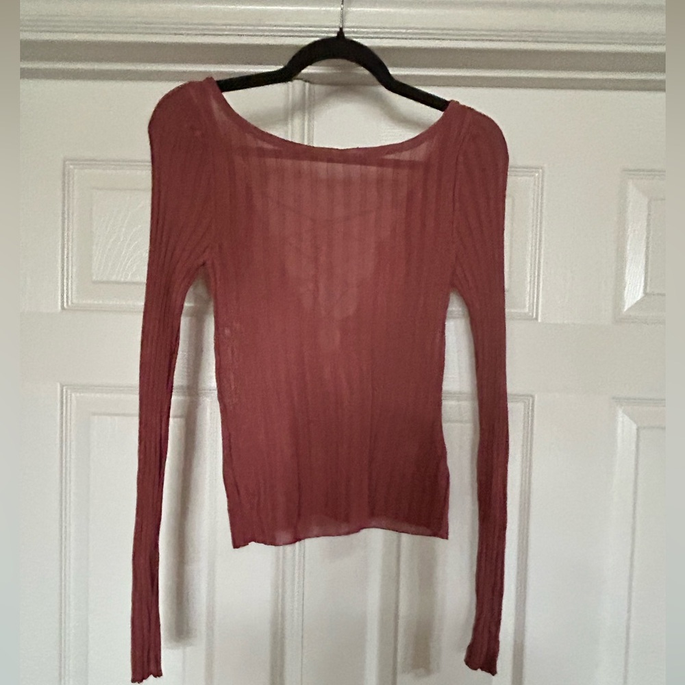 Elegant Free People  Pink/Brown Ribbed Women's Top, size XS, NWOT